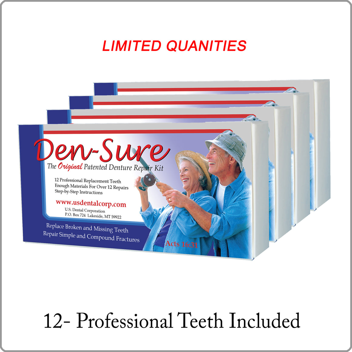 Den-Sure Repair Kit 4 Pack with teeth