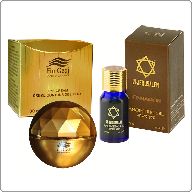 Ein Gedi Eye Cream 30ml. & New Jerusalem Cinnamon Blessing Oil 10ml. Combo